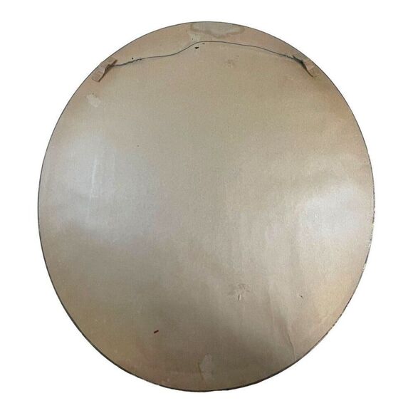 Large Courting Couple Gold Gilt Frame Needlepoint Oval Wall Hanging 24X28 VTG - Picture 5 of 8